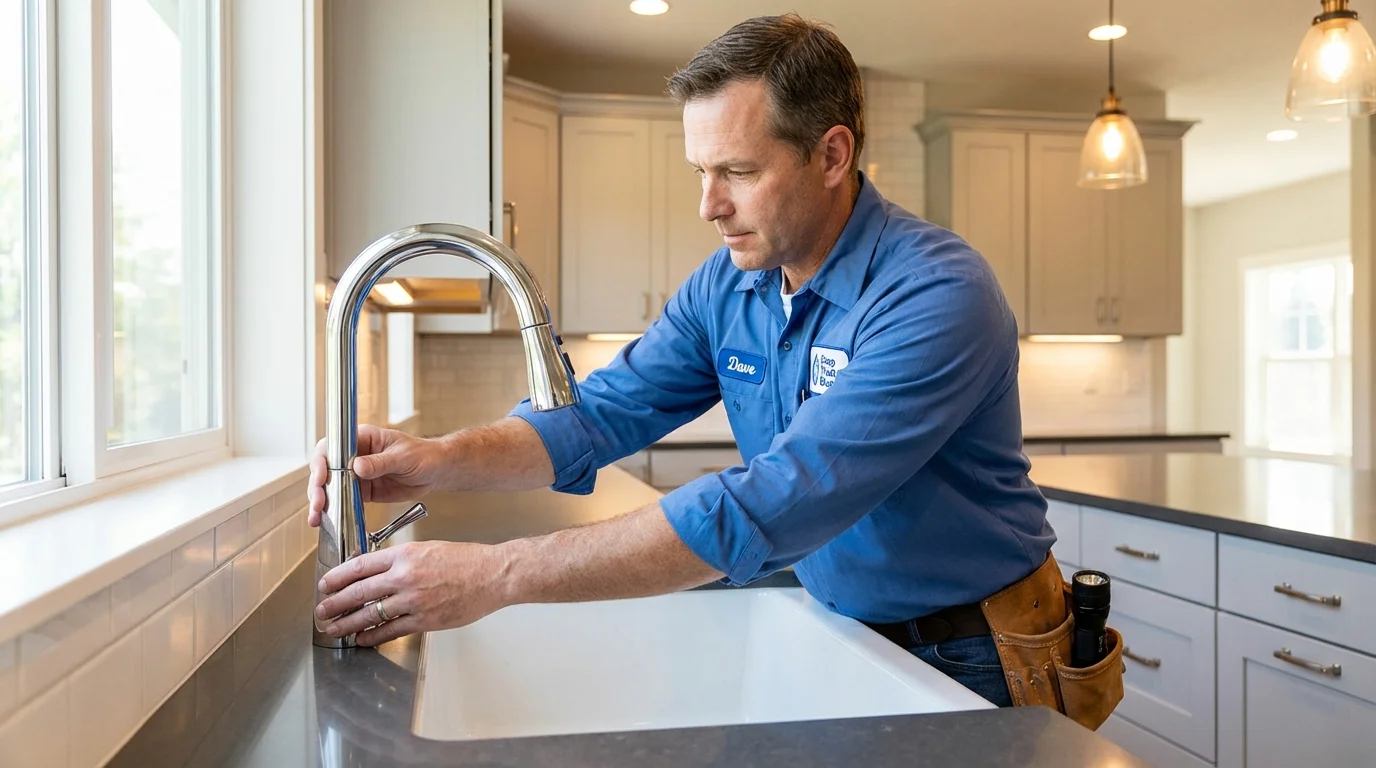 Kitchen faucet installation by Johns Plumbing LLC in Aledo